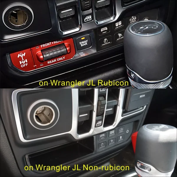 A picture of the Vo Switch: JL300 Lower Dash Switch Panel for Jeep Wrangler JL 2018-Current and Gladiator 2020- Current and a picture of the steering wheel.