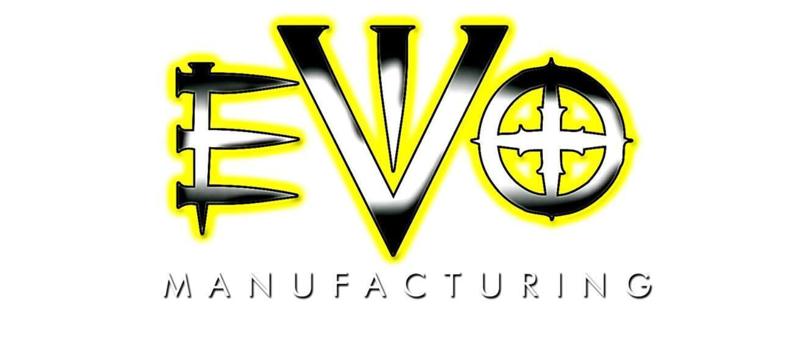 Evo manufacturing logo on a white background.