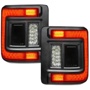 A pair of Off-Road black led tail lights for a truck.