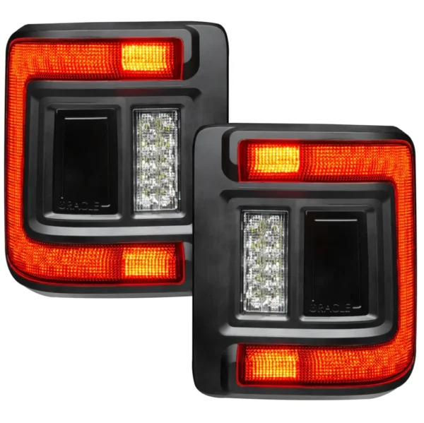 A pair of Off-Road black led tail lights for a truck.