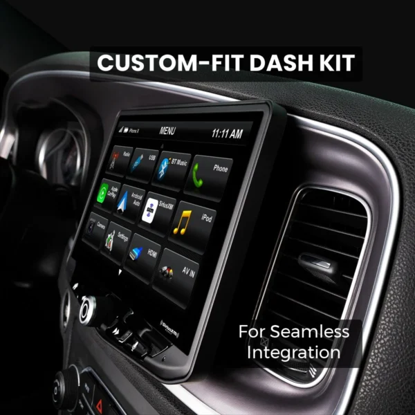 Custom fit Dodge Challenger (2008-2014) & Dodge Charger (2008-2010) HEIGH10 10" Touch Screen Plug-and-Play Radio Kit for seamless integration.