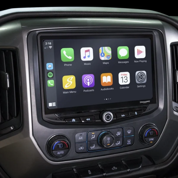 The new Chevy Silverado and GMC Sierra (2014-2018) HEIGH10 10" Touch Screen Radio Plug-and-Play Kit has an iPad in the dashboard.