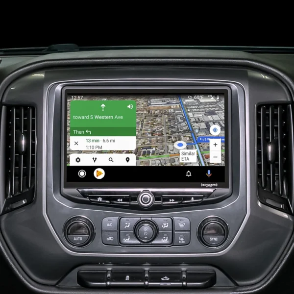 The new Chevy Silverado and GMC Sierra (2014-2018) HEIGH10 10" Touch Screen Radio Plug-and-Play Kit has a GPS navigation system.