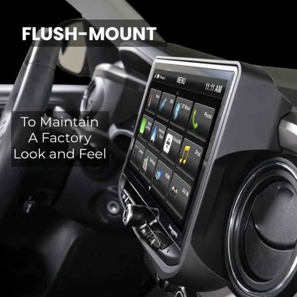 Toyota Tacoma (2016-2021) HEIGH10 10" Touch Screen Radio Plug-and-Play Kit dash mount - flush mount to maintain factory look and feel.